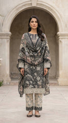 Obsidian Bloom - Dupatta drape view