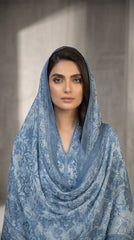 Steel Blue Serenity - Dupatta head drape portrait