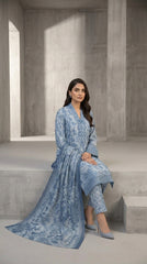 Steel Blue Serenity - Seated editorial view