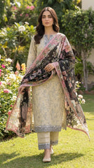 Ivory Noir Peony - Dupatta head drape portrait
