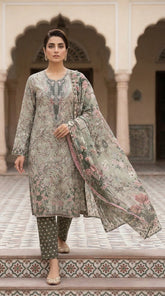 Sage Botanical Muse - Dupatta shoulder drape portrait