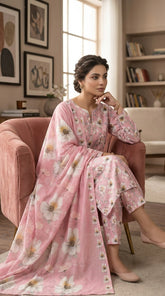 The Rose Petal Unstitched Lawn Suit