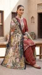 Crimson Garden Opulence - Seated courtyard editorial