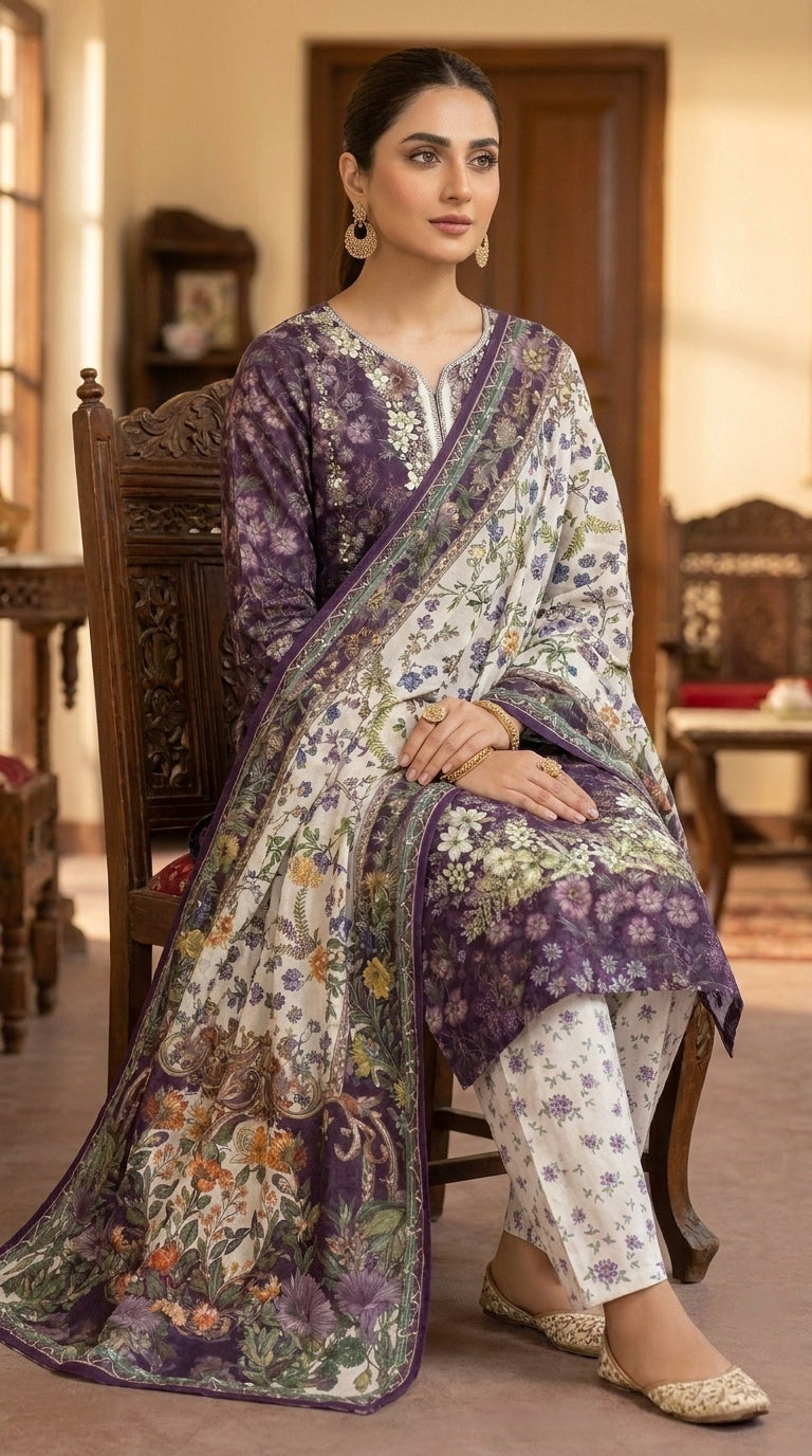 Grape Blossom Luxe - Walking dupatta drape