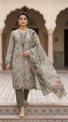 Sage Botanical Muse - Dupatta shoulder drape portrait