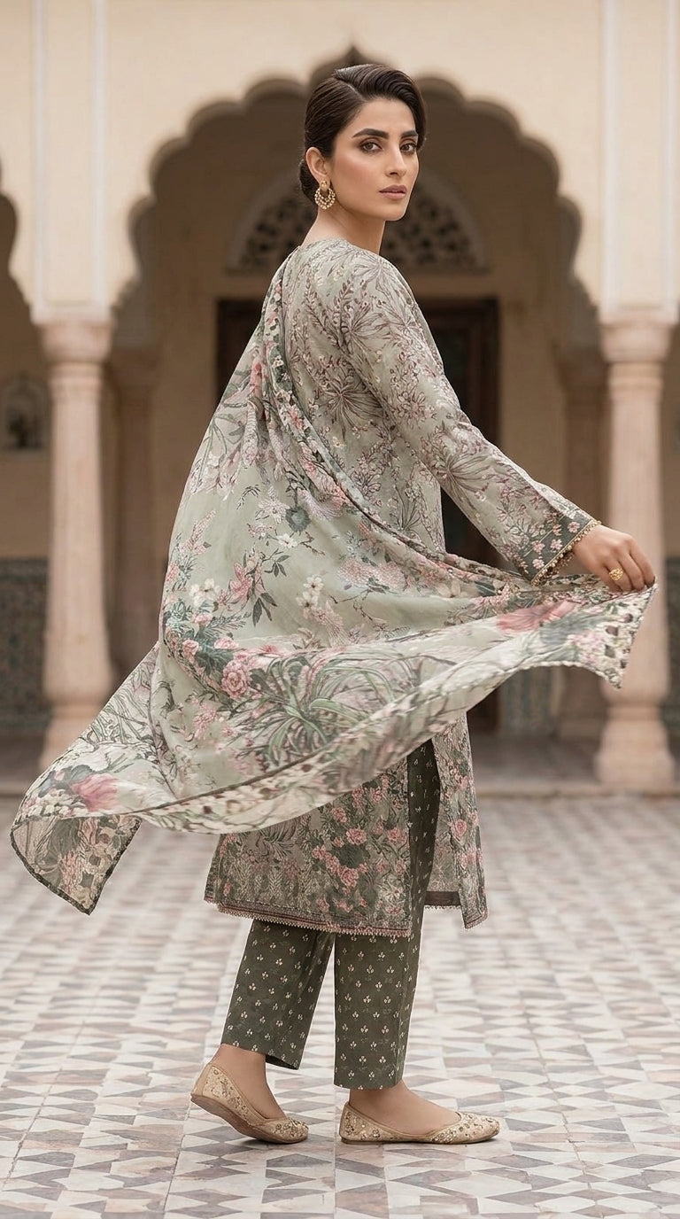 Sage Botanical Muse - Seated courtyard editorial