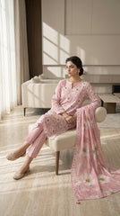 The Rose Petal Unstitched Lawn Suit