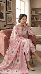 The Rose Petal Unstitched Lawn Suit