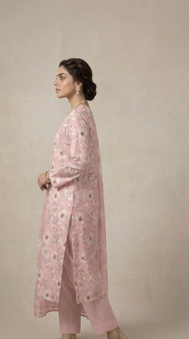 The Rose Petal Unstitched Lawn Suit